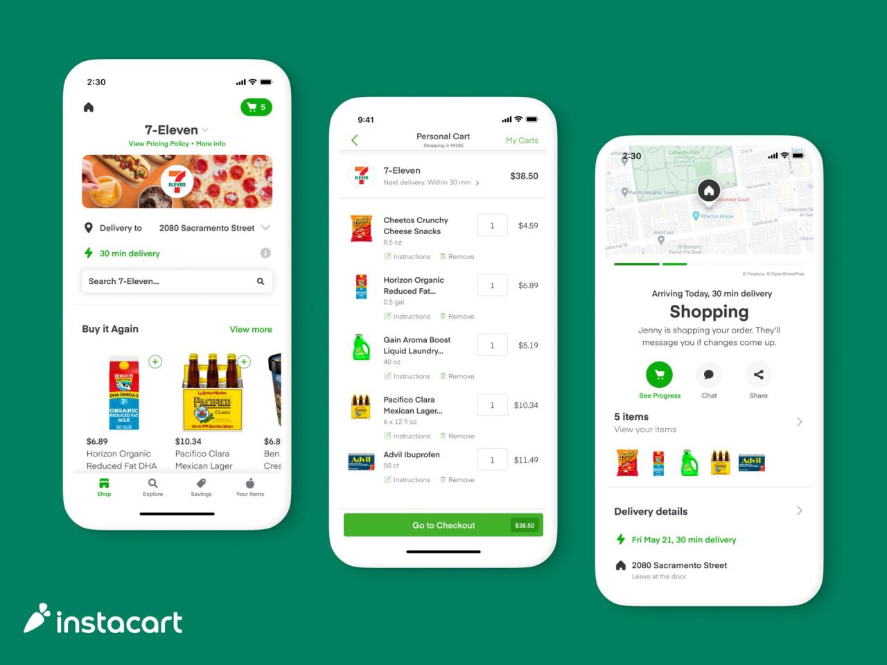 What is the business code for instacart