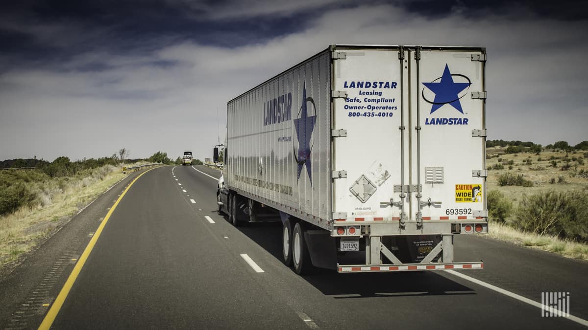 Landstar trucks operators owner leased provided hits mark reaching employees pictured commemorated milestone past monday above company number may