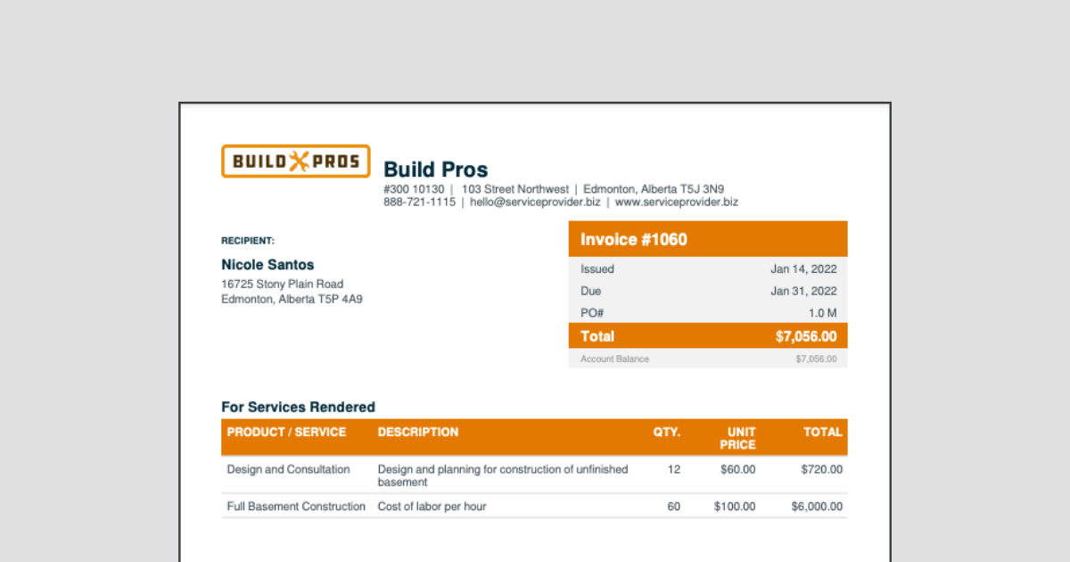 A small business contractor submitted a correct invoice