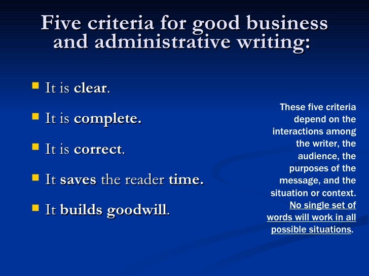 Which of the following represents positive business writing