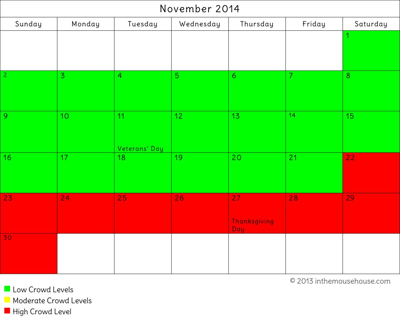 How busy is walt disney world in november