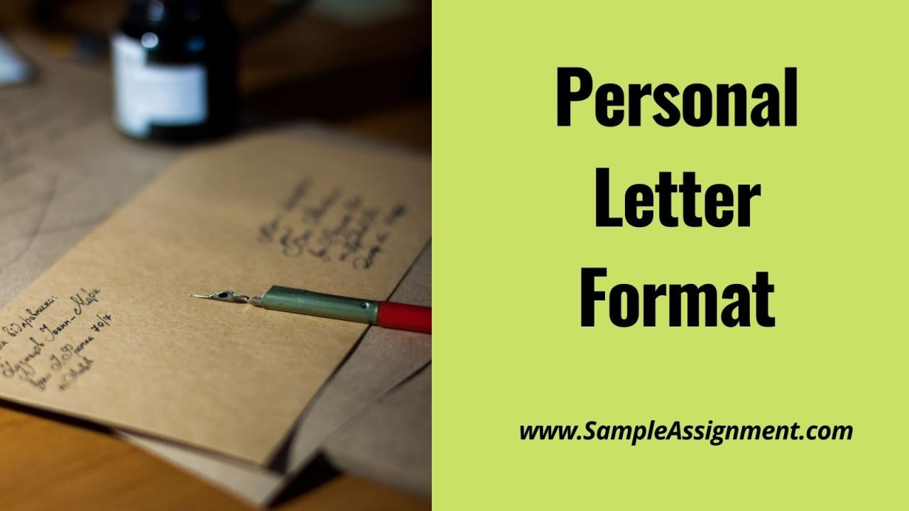 A personal business letter is