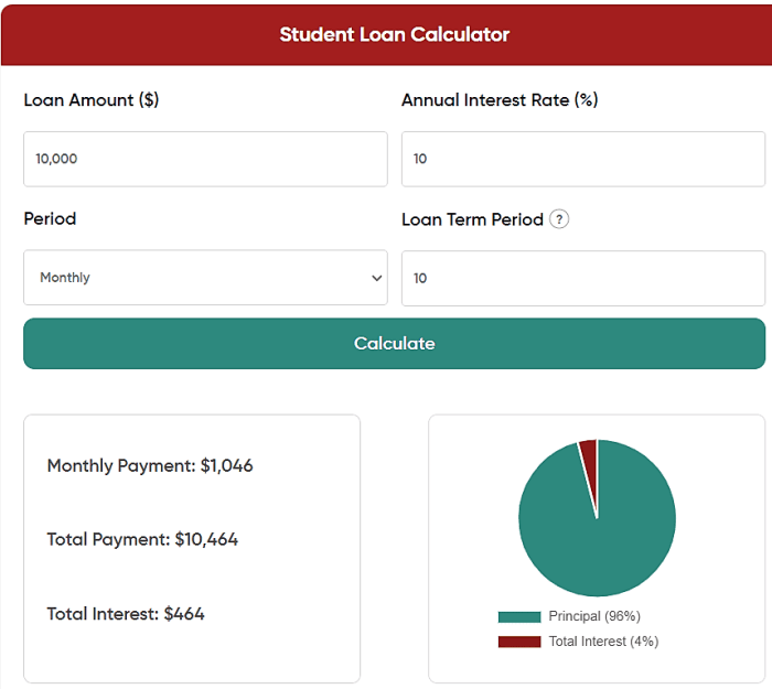 360/365 loan calculator