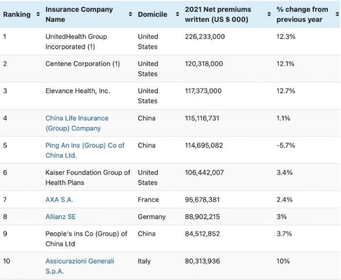 What is the largest health insurance company