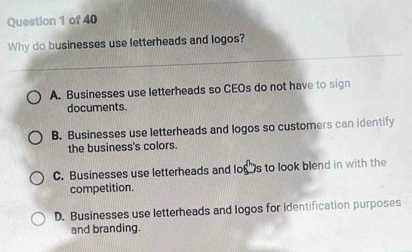 Why do business use letterheads and logos