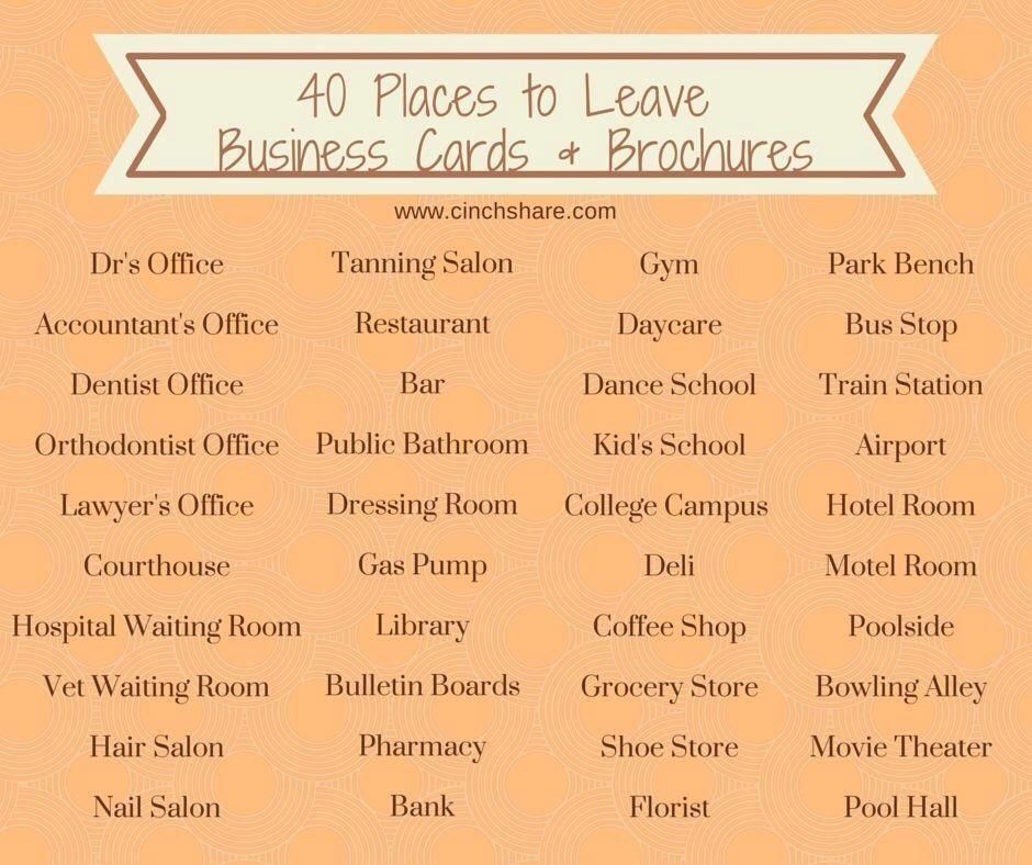 Where to leave business cards