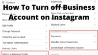 How to disable business instagram