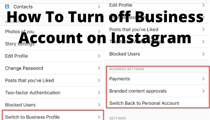 How to disable business instagram