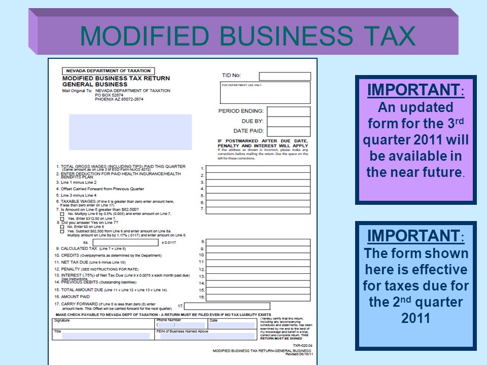 What is modified business tax in nevada