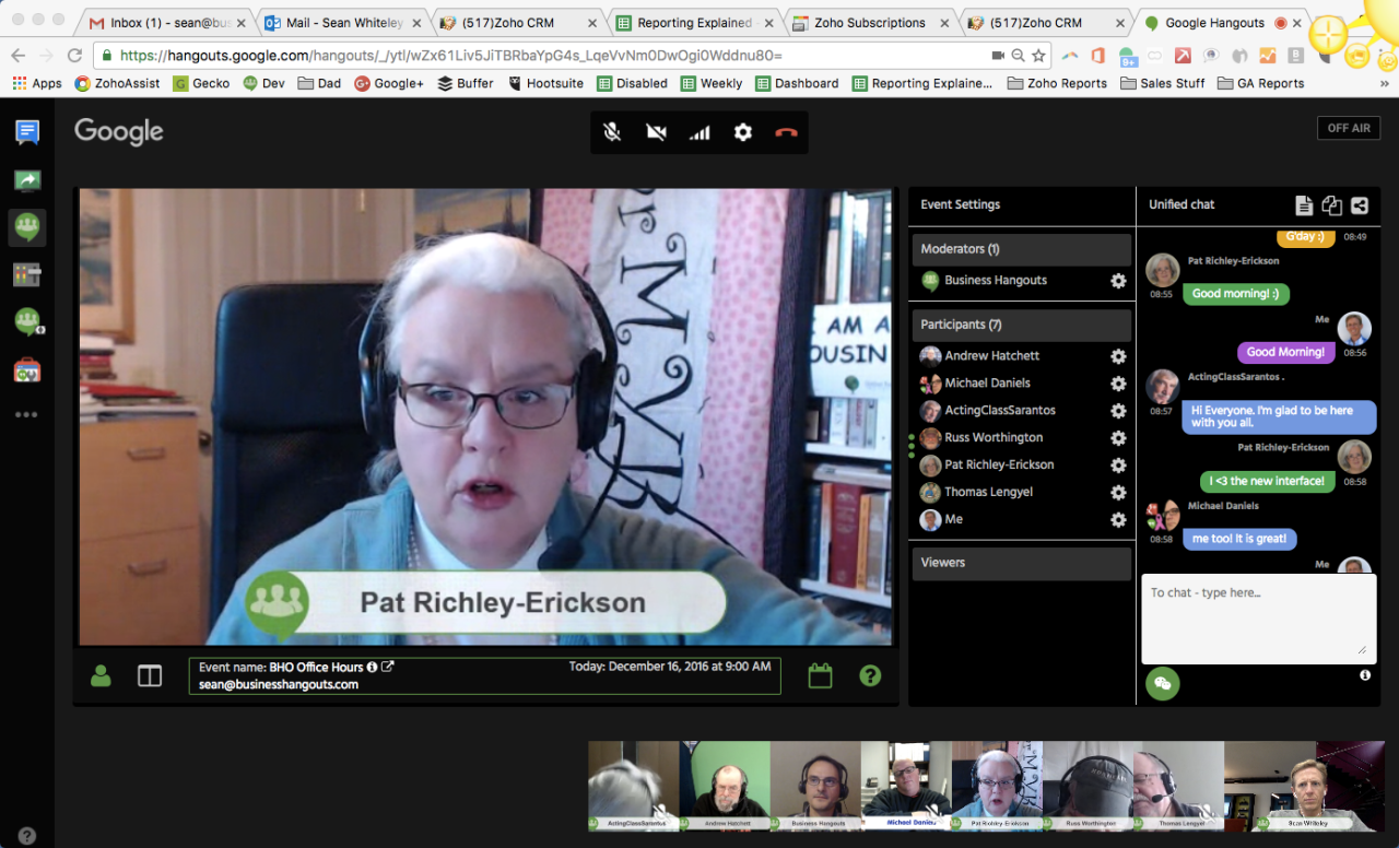 Can you use google hangouts for business coaching