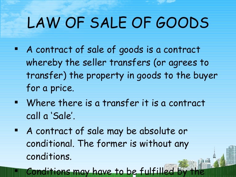 What law applies to the sale of a business