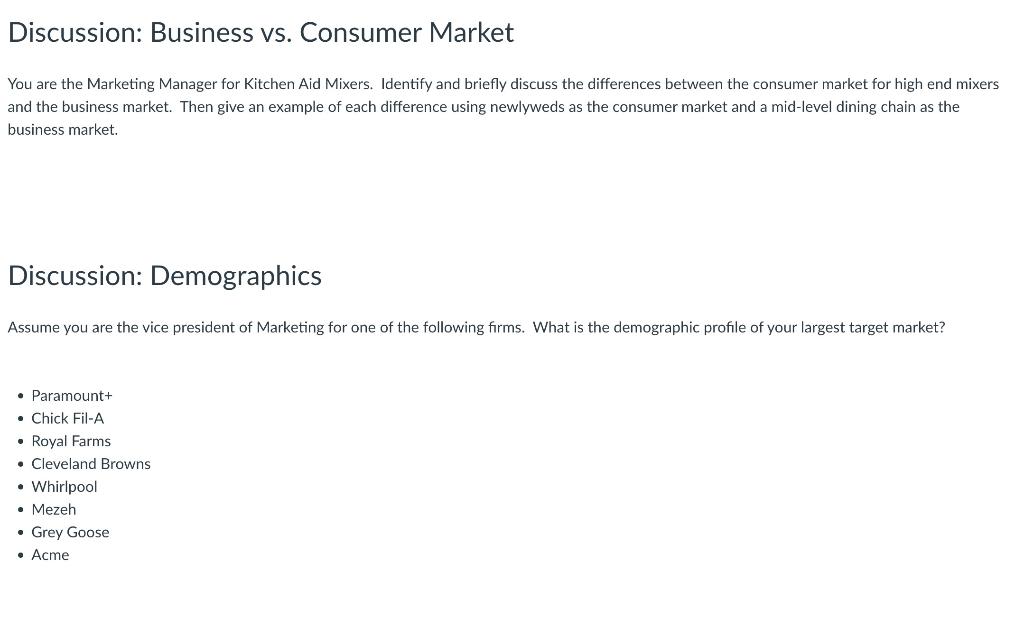 When compared to the consumer market the business-to-business market