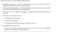 A business evaluates a proposed venture as follows