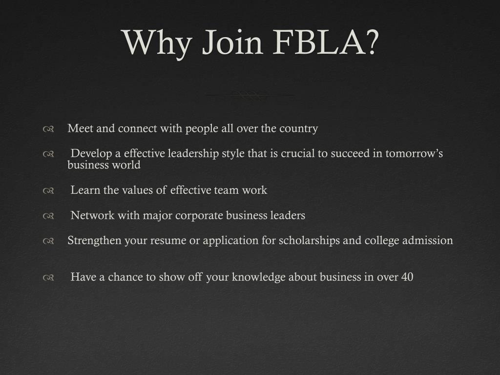 What fbla department is tomorrow's business leader under